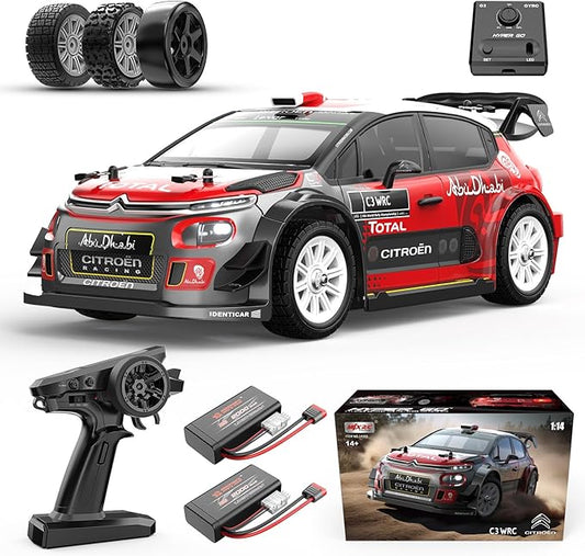 Hyper GO 14303 1/14 Citroen C3 Fast RC Cars for Adults, Max 40mph Brushless RC Drift Car with Gyro, 4WD RTR High Speed RC Rally Car, 2 of 2000 mAh Drifting RC Remote Control Car for Adult
