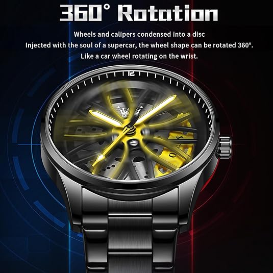 Men Watch Blue Gold Analog Quartz Stainless Steel Waterproof Luminous Date Luxury Casual Watch