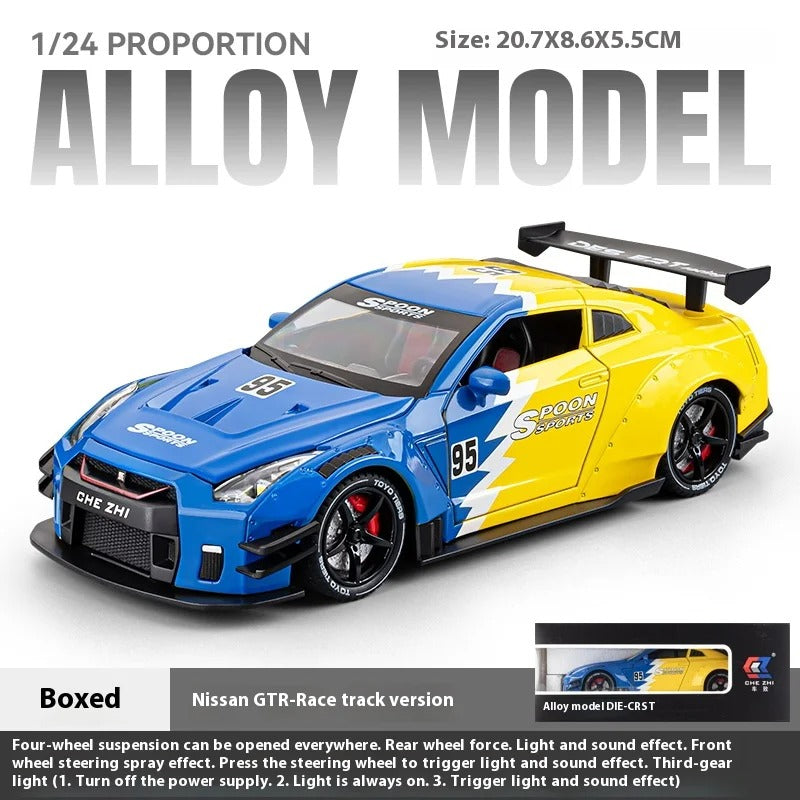 JDM 1:24 Nissan GTR R35 Skyline Ares Sports Car Diecast Model