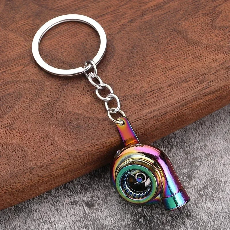 Mini Turbocharged Gearbox Pendant Keychain – Metal Car Modification Gear Shift Keyring