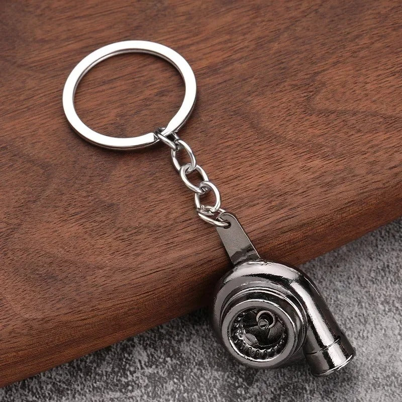 Mini Turbocharged Gearbox Pendant Keychain – Metal Car Modification Gear Shift Keyring