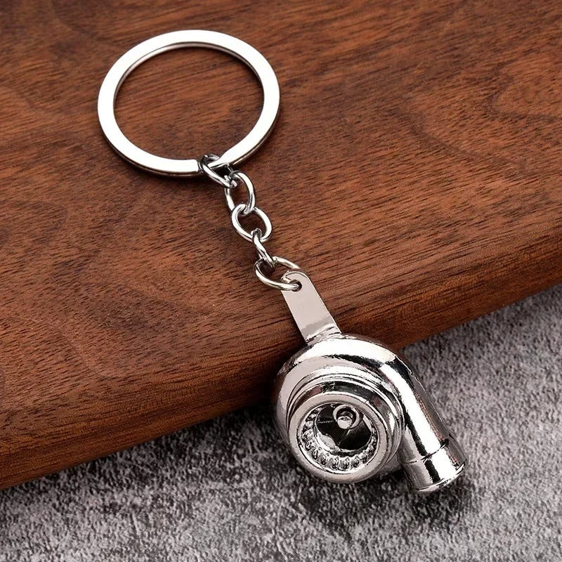 Mini Turbocharged Gearbox Pendant Keychain – Metal Car Modification Gear Shift Keyring