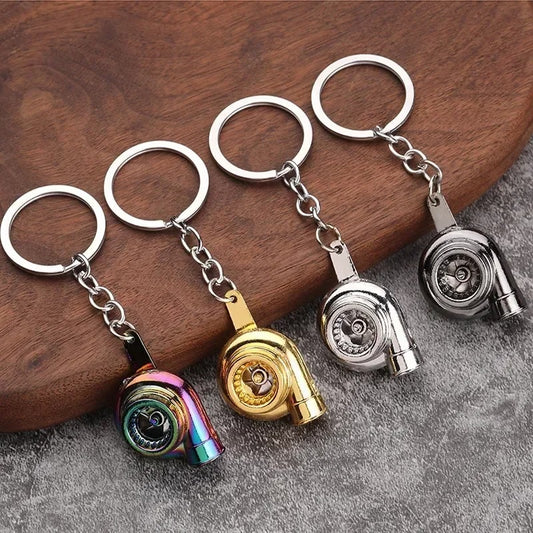 Mini Turbocharged Gearbox Pendant Keychain – Metal Car Modification Gear Shift Keyring