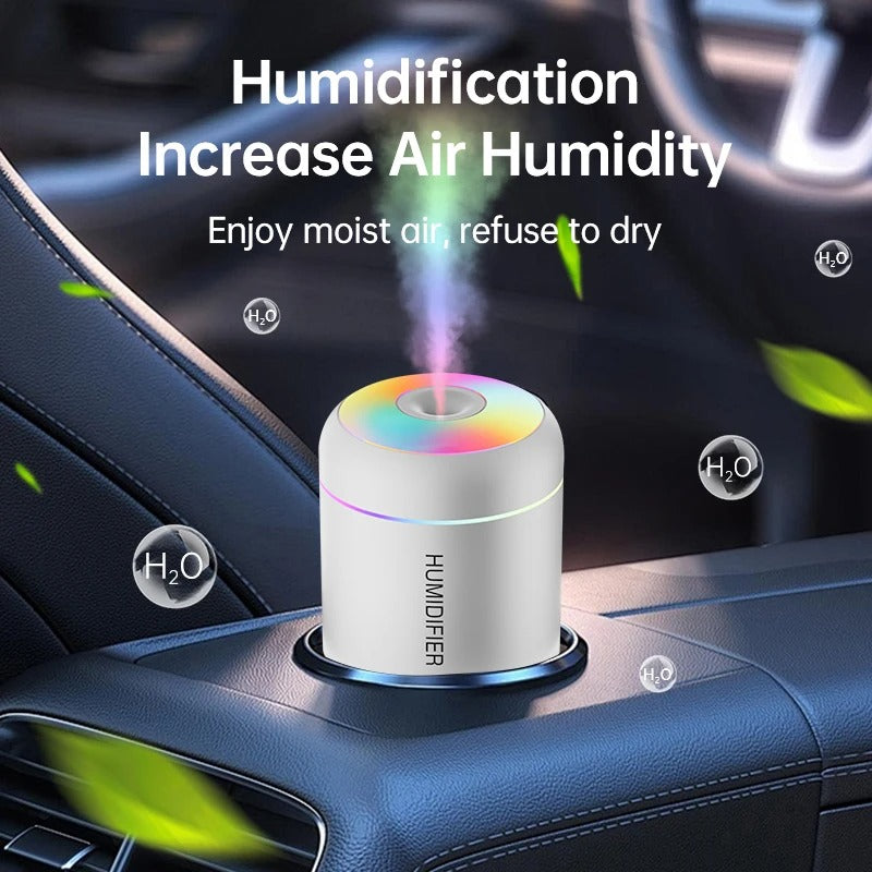 Compact 180ML USB Car & Home Air Humidifier – LED Aroma Diffuser