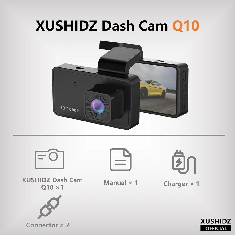 1080P HD Dash Cam – Night Vision, Loop Recording & Parking Monitor