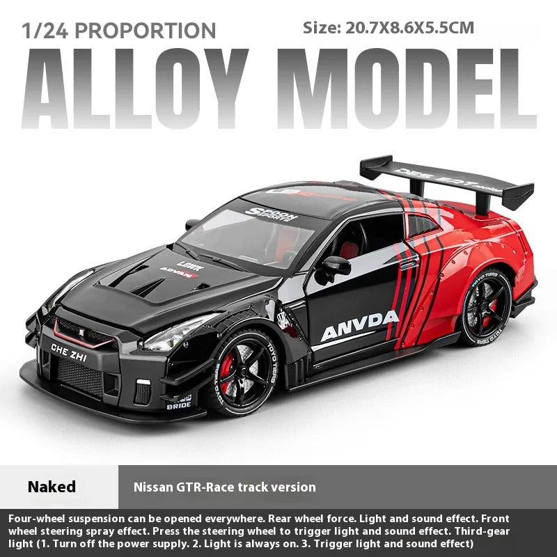 JDM 1:24 Nissan GTR R35 Skyline Ares Sports Car Diecast Model