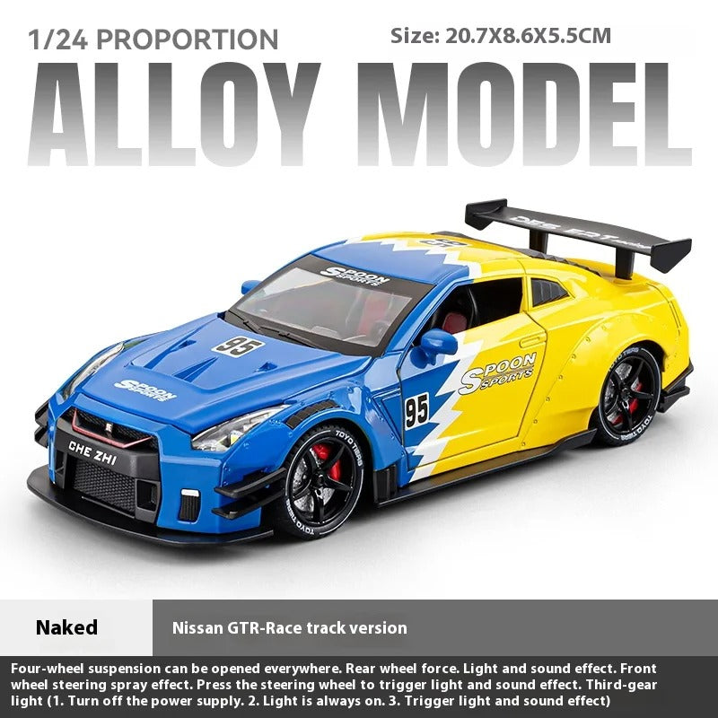 JDM 1:24 Nissan GTR R35 Skyline Ares Sports Car Diecast Model