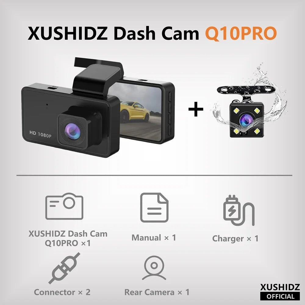 1080P HD Dash Cam – Night Vision, Loop Recording & Parking Monitor